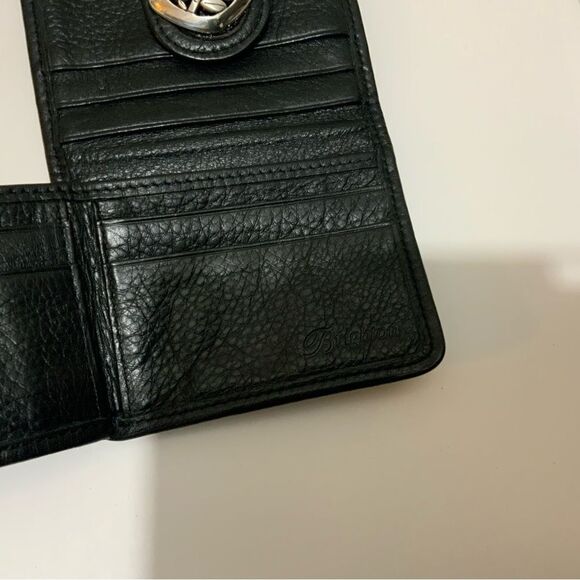 Brighton Black Pebbled Leather & Brown Croc Embossed Crossbody Wallet Organizer - Picture 11 of 14